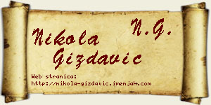 Nikola Gizdavić vizit kartica